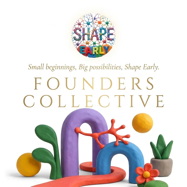Shape Early Founders Collective membership artwork in a vibrant clay style.